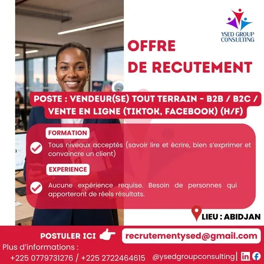 Offre d'emploi RECRUTEMENT VENDEUR TOUT TERRAIN (H/F)