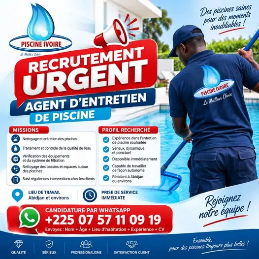 RECRUTEMENT AGENT D'ENTRETIEN DE PISCINE