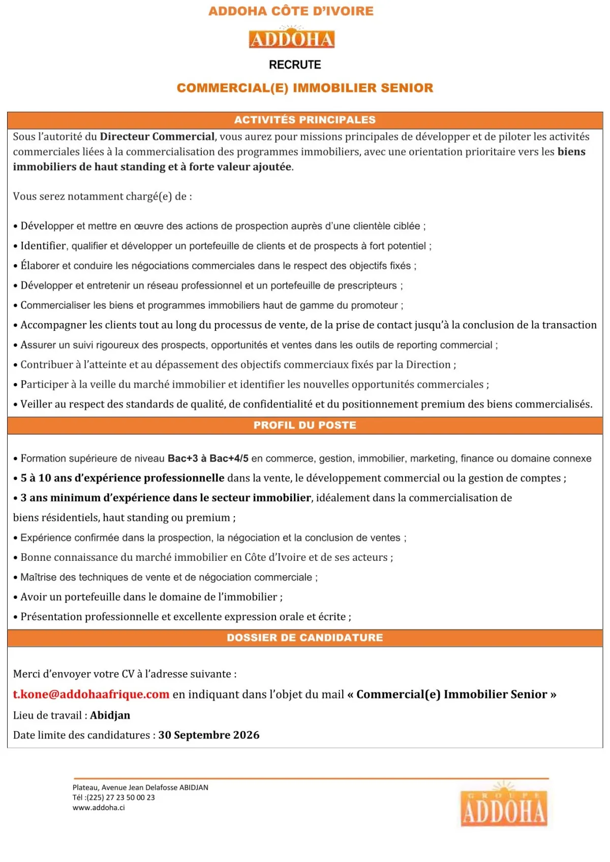 RECRUTEMENT D'UN COMMERCIAL (H/F)