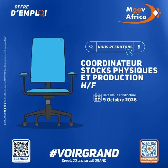 RECRUTEMENT COORDINATEUR STOCK PHYSIQUE ET PRODUCTION (H/F)