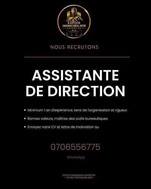 RECRUTEMEBT ASSISATNE DE DIRECTION