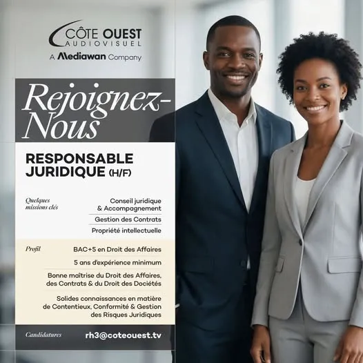 RECRUTEMENT RESPONSABLE JURIDIQUE (H/F)