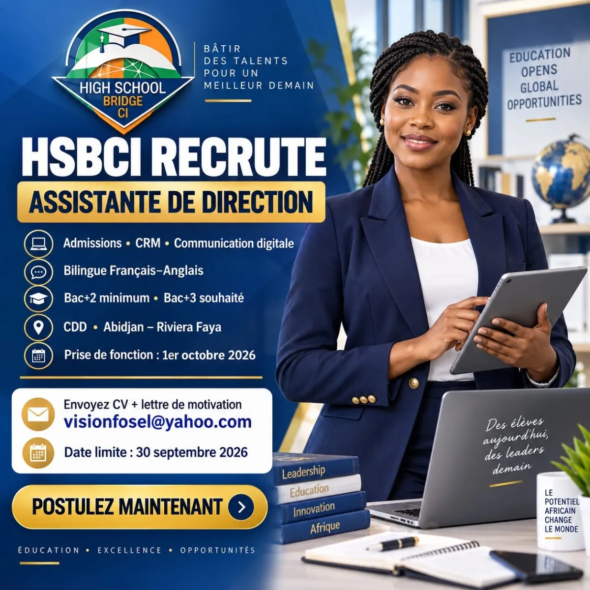 RECRUTEMENT ASSISTANTE DE DIRECTION