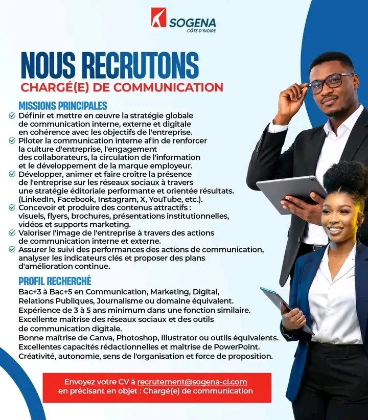 RECRUTEMENT CHARGE DE COMMUNICATION H/F
