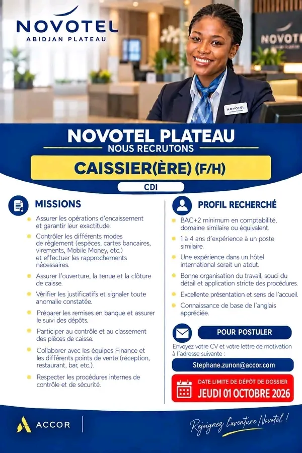 RECRUTEMENT DE CAISSIER H/F