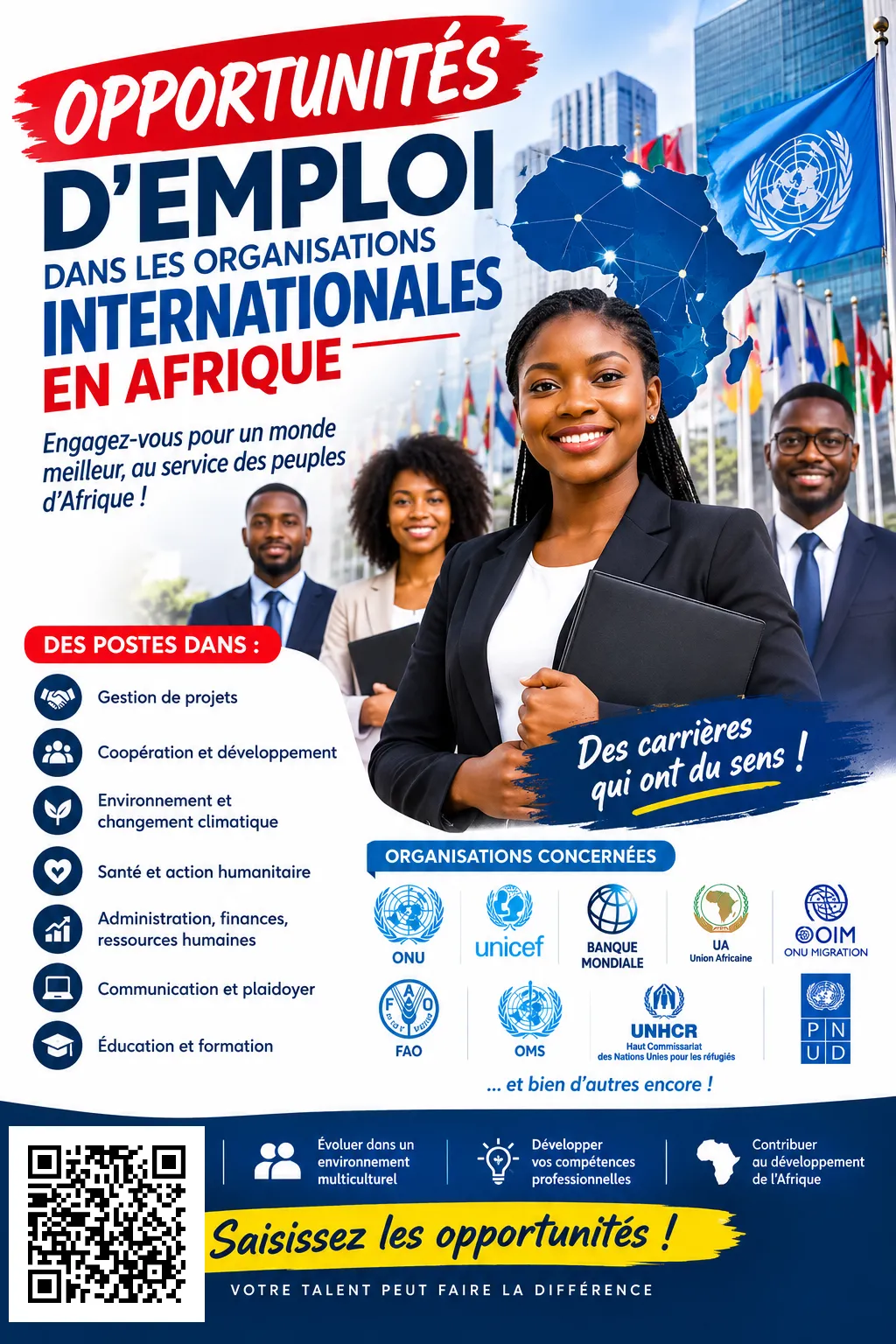 Offre d'emploi OPPORTUNITÉS D’EMPLOI DANS LES ORGANISATIONS INTERNATIONALES EN AFRIQUE