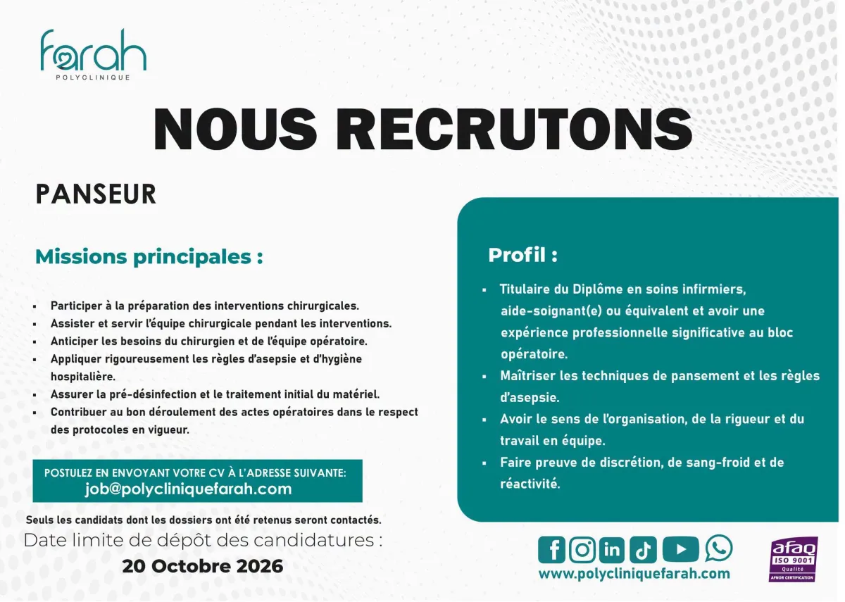 Offre d'emploi RECRUTEMENT DE PENSEUR (H/F)