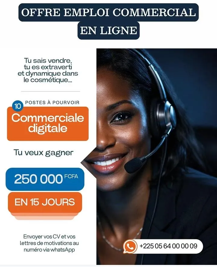 RECRUTEMENT COMMERCIALE DIGITALE EN LIGNE