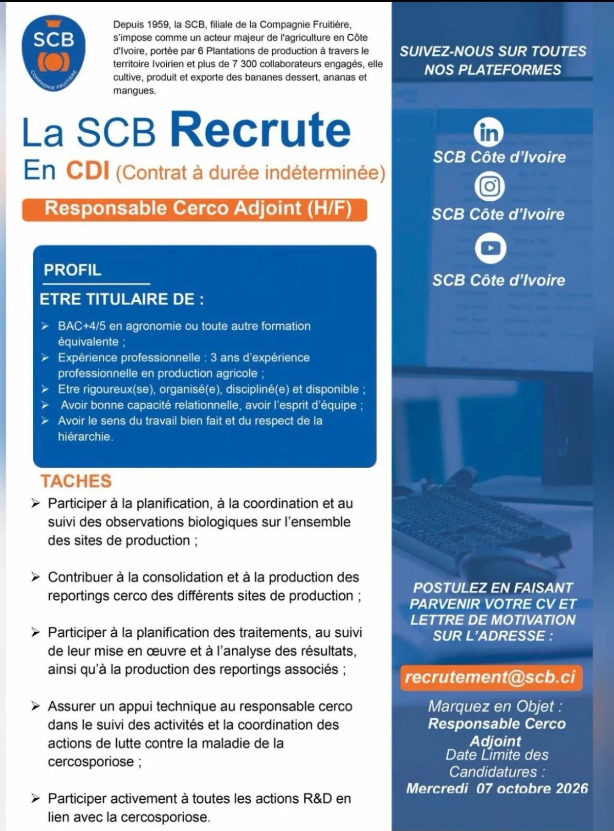 RECRUTEMENT RESPONSABLE CERCO ADJOINT (H/F)