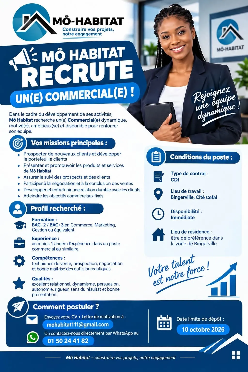 RECRUTEMENT D'UN COMMERCIAL (H/F)