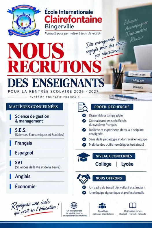 RECRUTEMENT DE PLUSIEURS POSTES