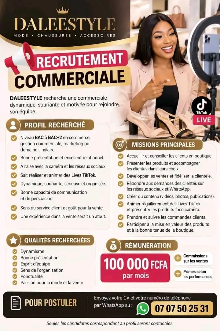 RECRUTEMENT DE COMMERCIALE (F)