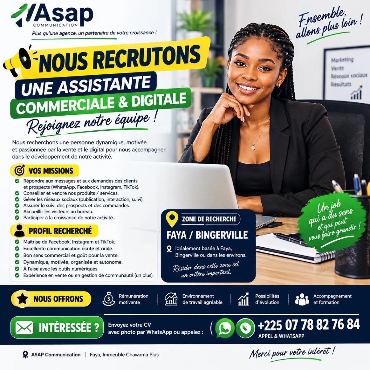 RECRUTEMENT ASSISTANTE COMMERCIALE & DIGITALE