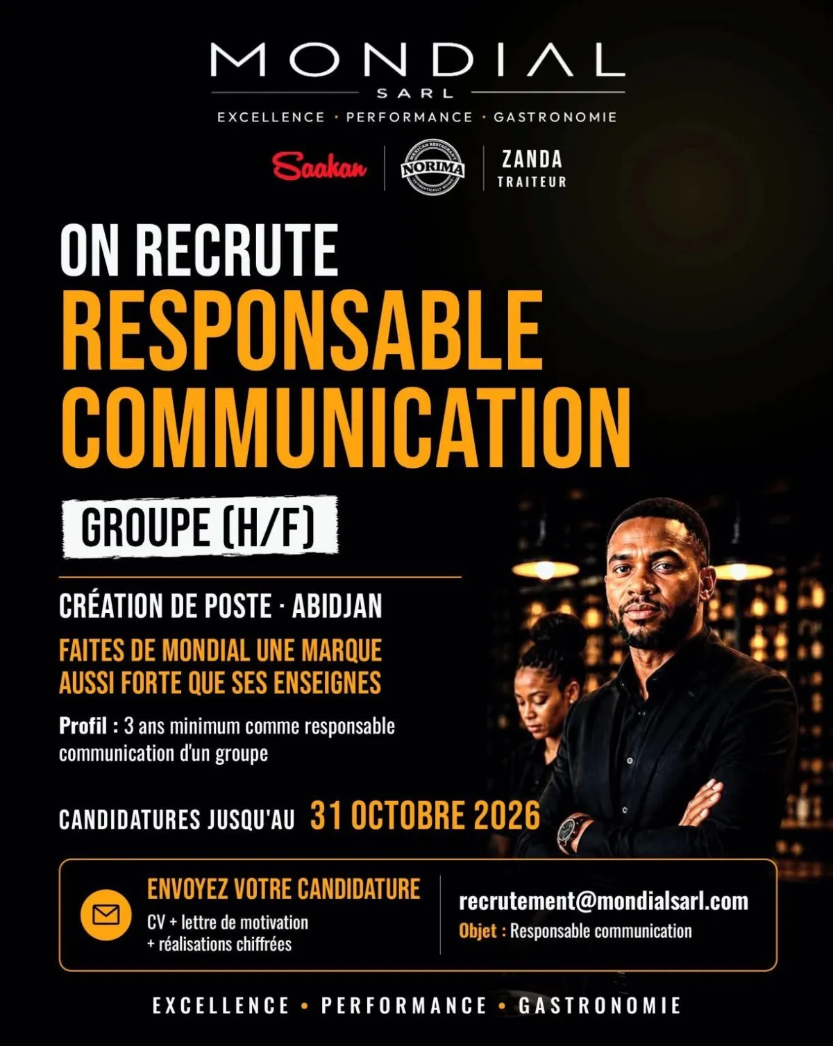Offre d'emploi RECRUTEMENT RESPONSABLE COMMUNICATION (H/F)