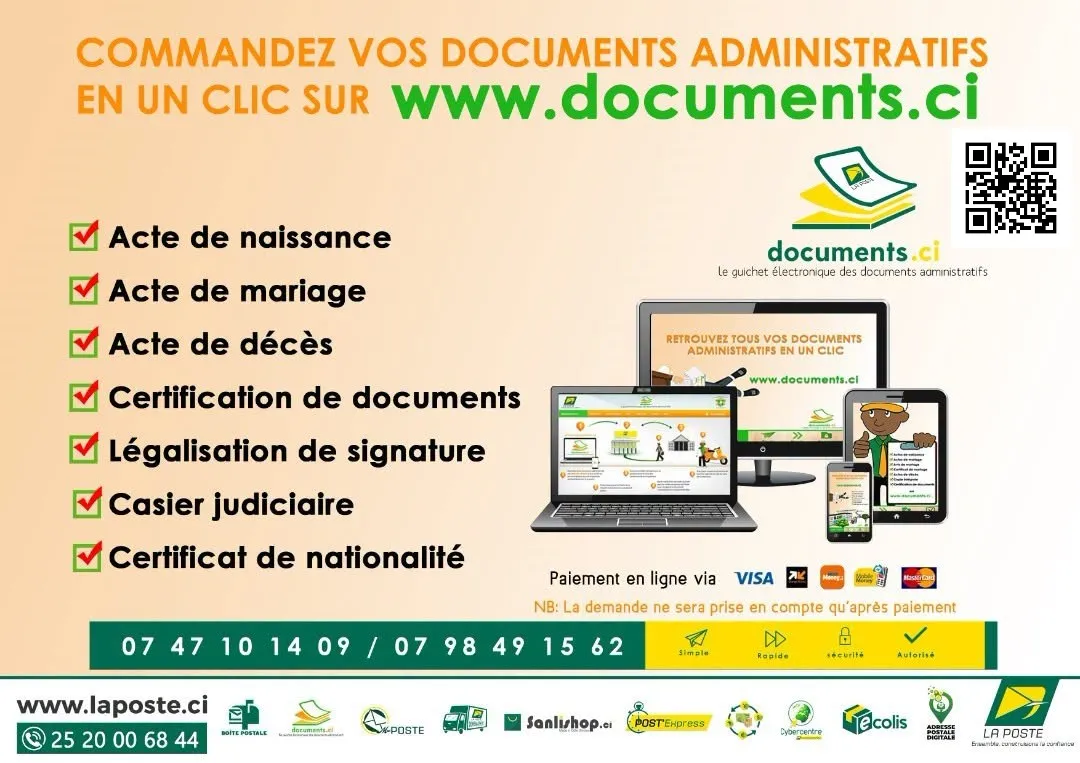 DOCUMENTS ADMINISTRATIFS EN UN CLIC -  - Côte d’Ivoire