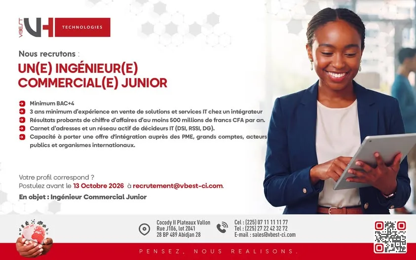 RECRUTEMENT INGÉNIEUR COMMERCIAL JUNIOR ! 🚀