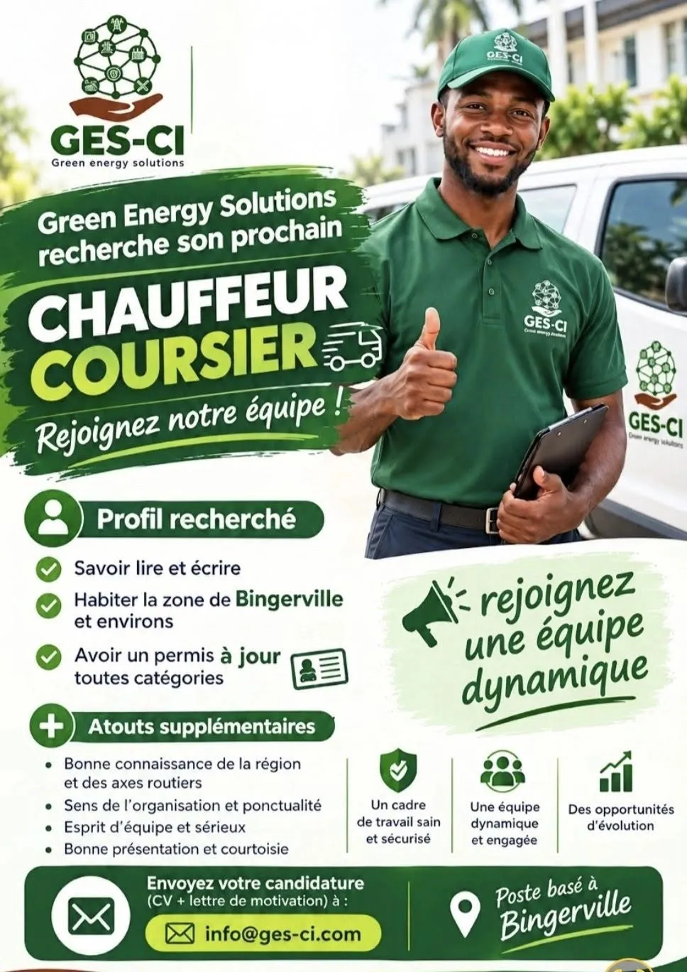 RECRUTEMENT CHAUFFEUR COURSIER (H/F)
