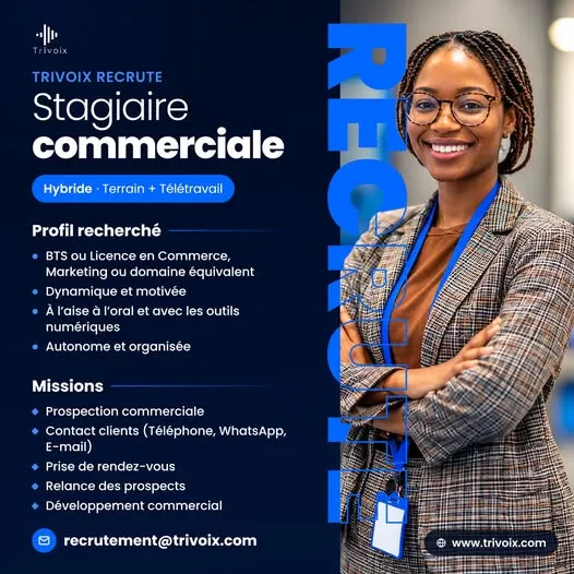 RECRUTEMENT D'UN STAGIAIRE COMMERCIALE