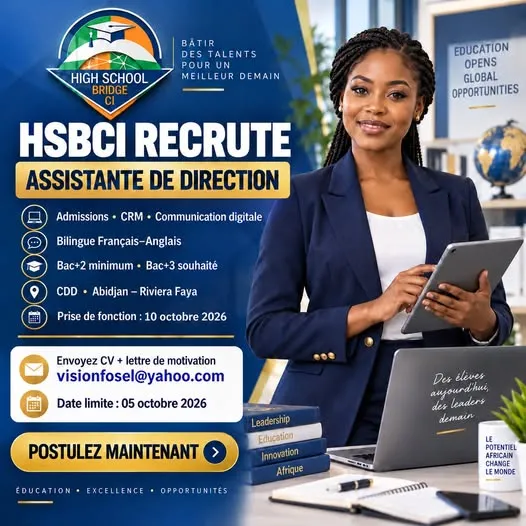 RECRUTEMENT D'UNE ASSISTANTE DE DIRECTION