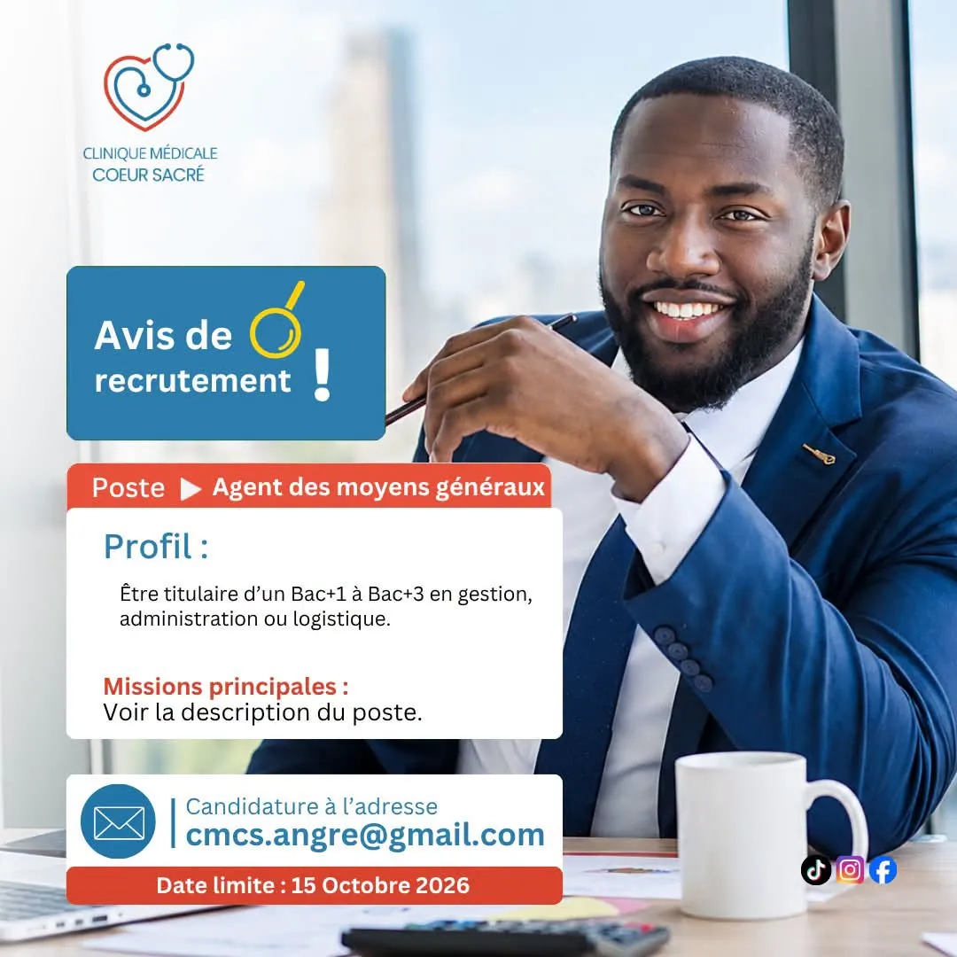 Offre d'emploi RECRUEMENT AGENT DES MOYENS GENERAUX (H/F)