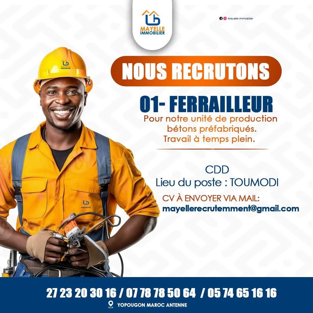 RECRUTEMENT D'UN FERRAILLEUR (H)