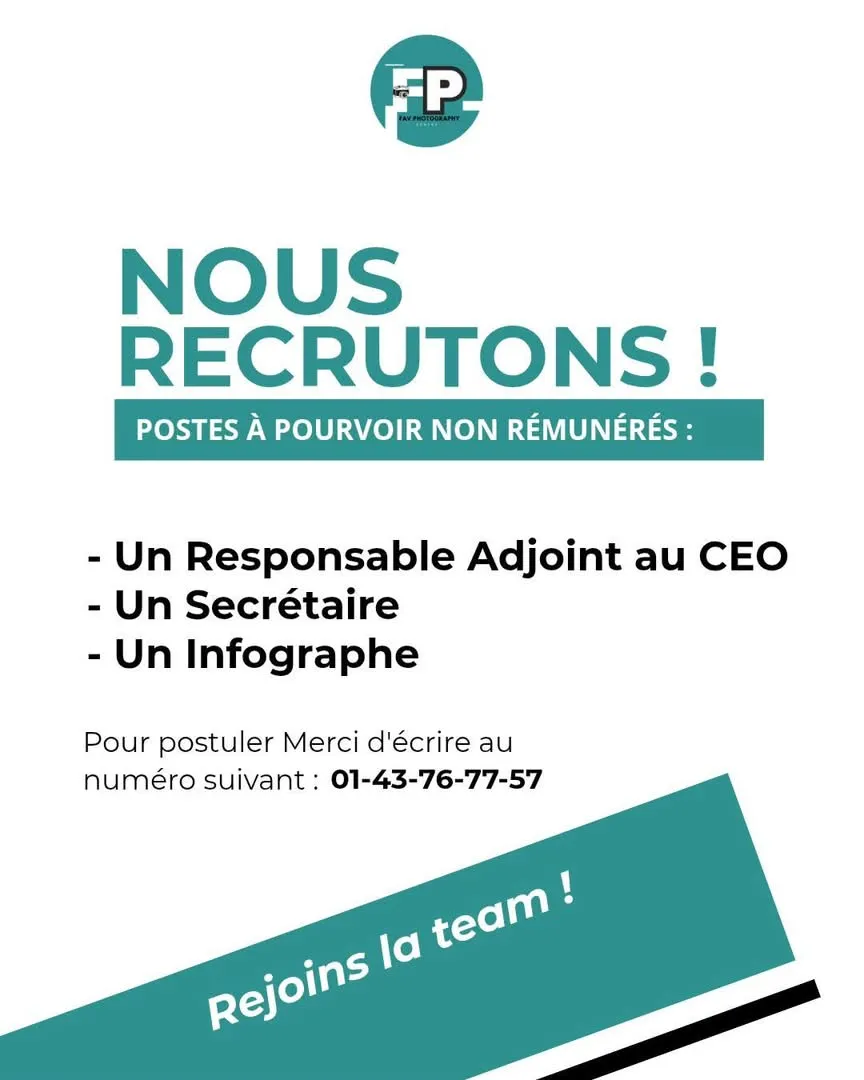 RECRUTEMENT DE PLUSIEURS POSTES