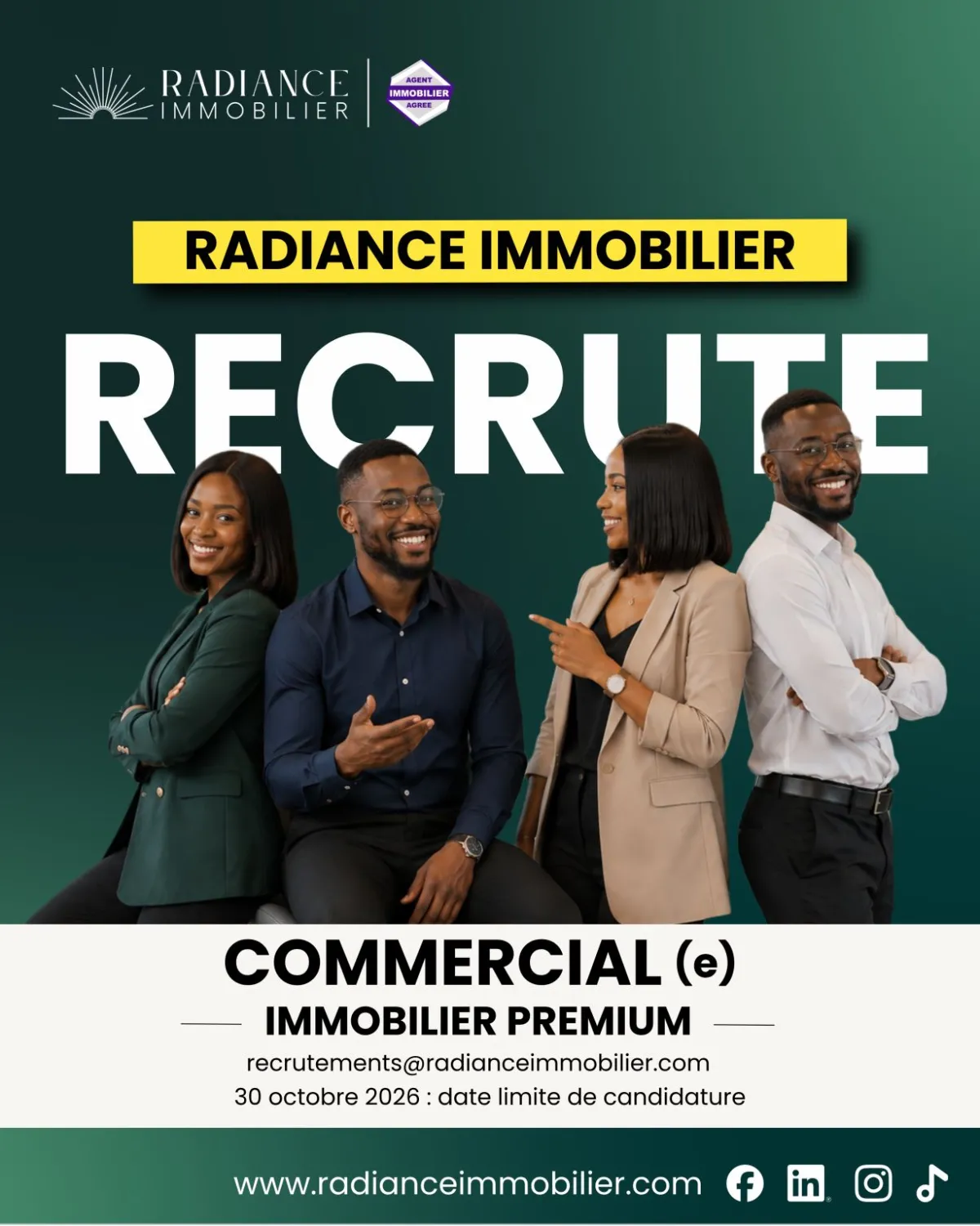 Offre d'emploi RECRUTEMENT COMMERCIAL IMMOBILIER (H/F)