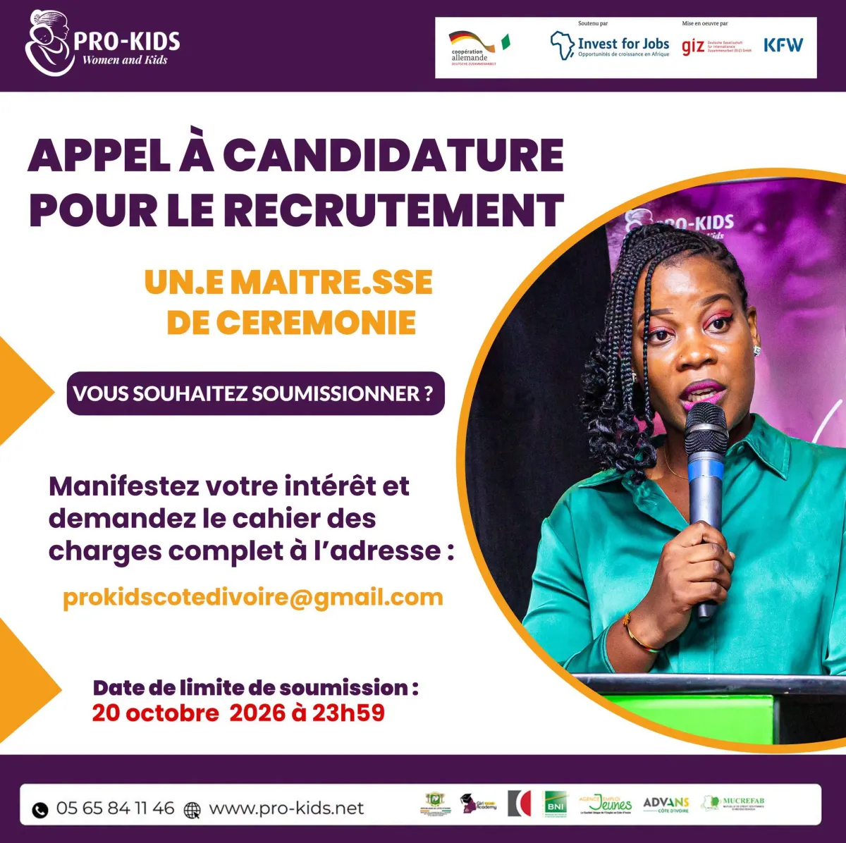 Offre d'emploi APPEL À CANDIDATURE | MAÎTRE·SSE DE CÉRÉMONIE GIRLS ACADEMY FOR JOB