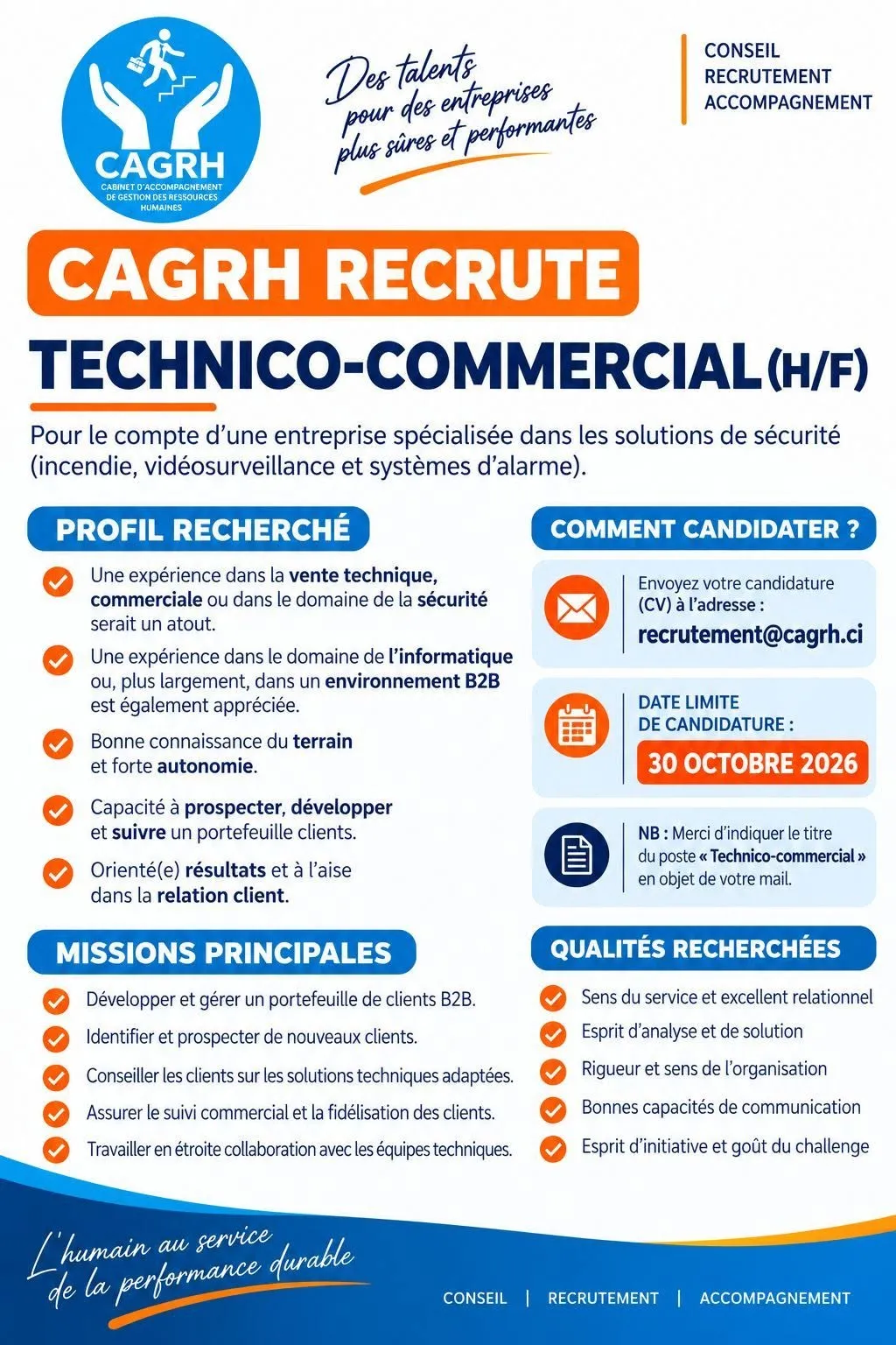 Offre d'emploi RECRUTEMENT DE TECHNICO - COOMERCIAL (H/F)