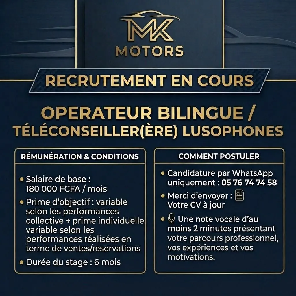 RECRUTEMENT OPERATEUR BILINGUE / TELECONSEILER LUSOPHONE (H/F)