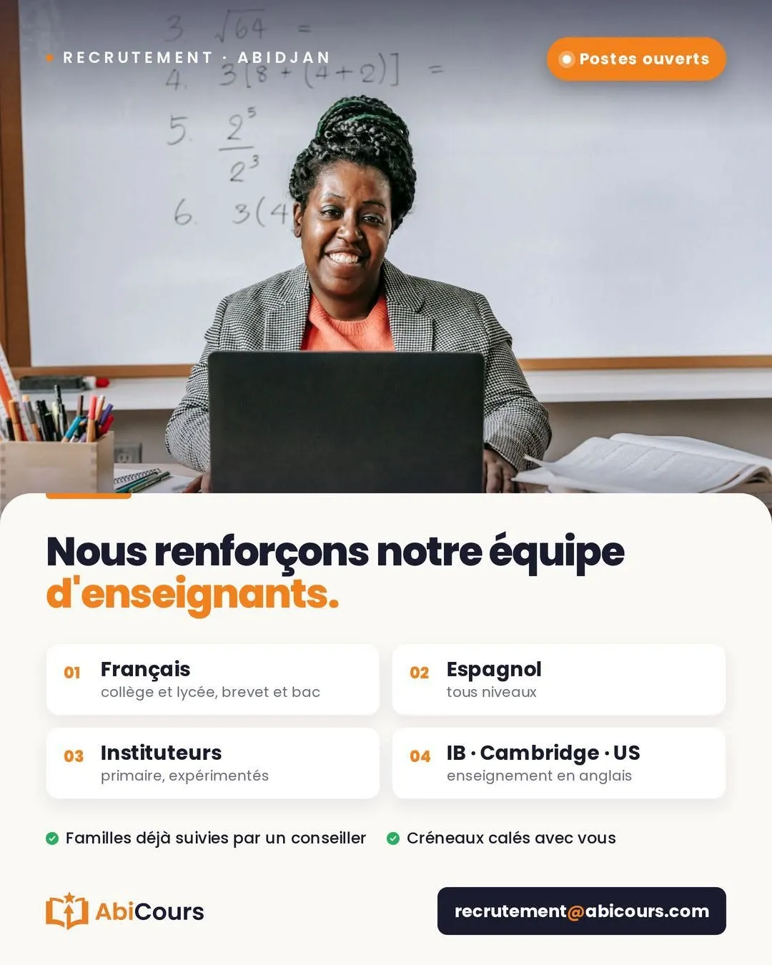 RECRUTEMENT DES ENSEIGNANTS H/F