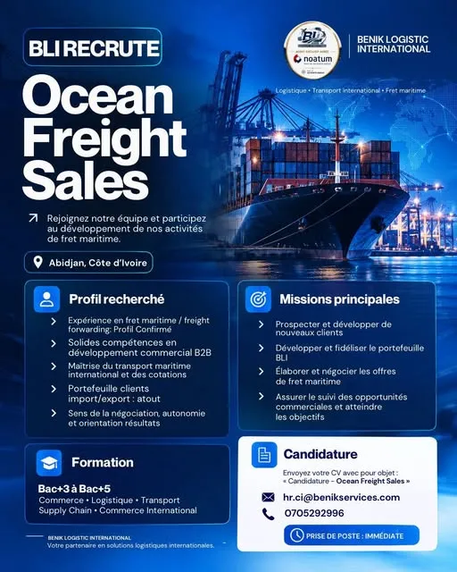 RECRUTEMENT COMMERCIAL FRET MARITIME H/F)