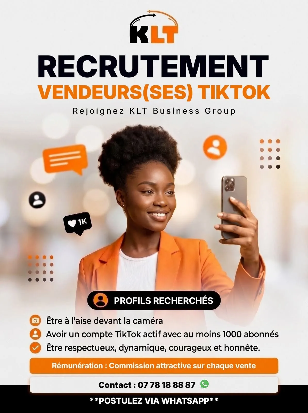RECRUTEMENT VENDEUSE TIK TOK