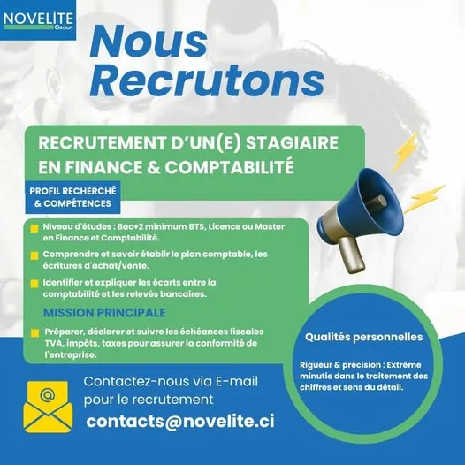 OFFRE DE STAGE - FINANCE & COMPTABILITÉ