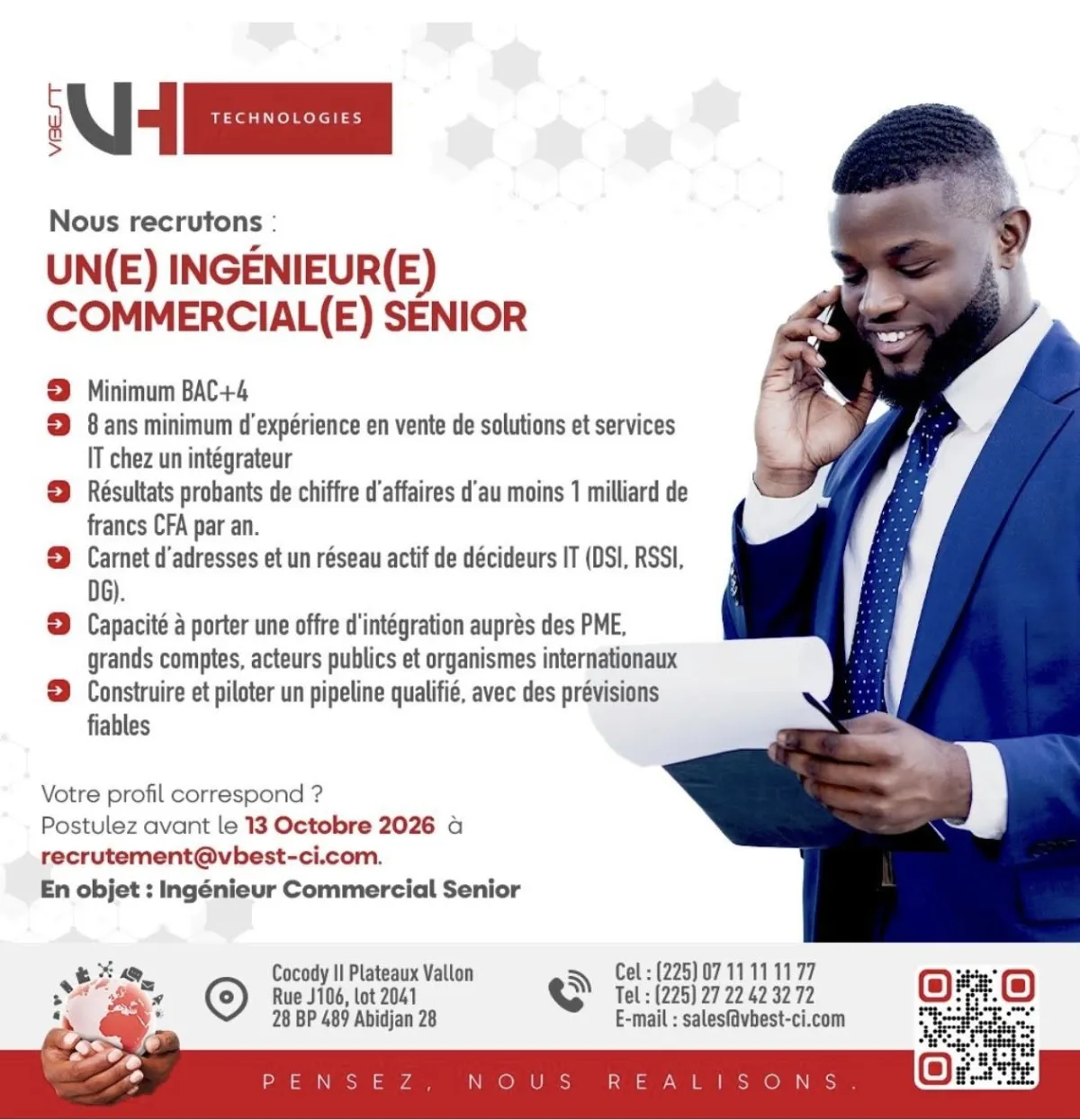 RECRUTEMENT INGENIEUR COMMERCIAL SENIOR (H/F)