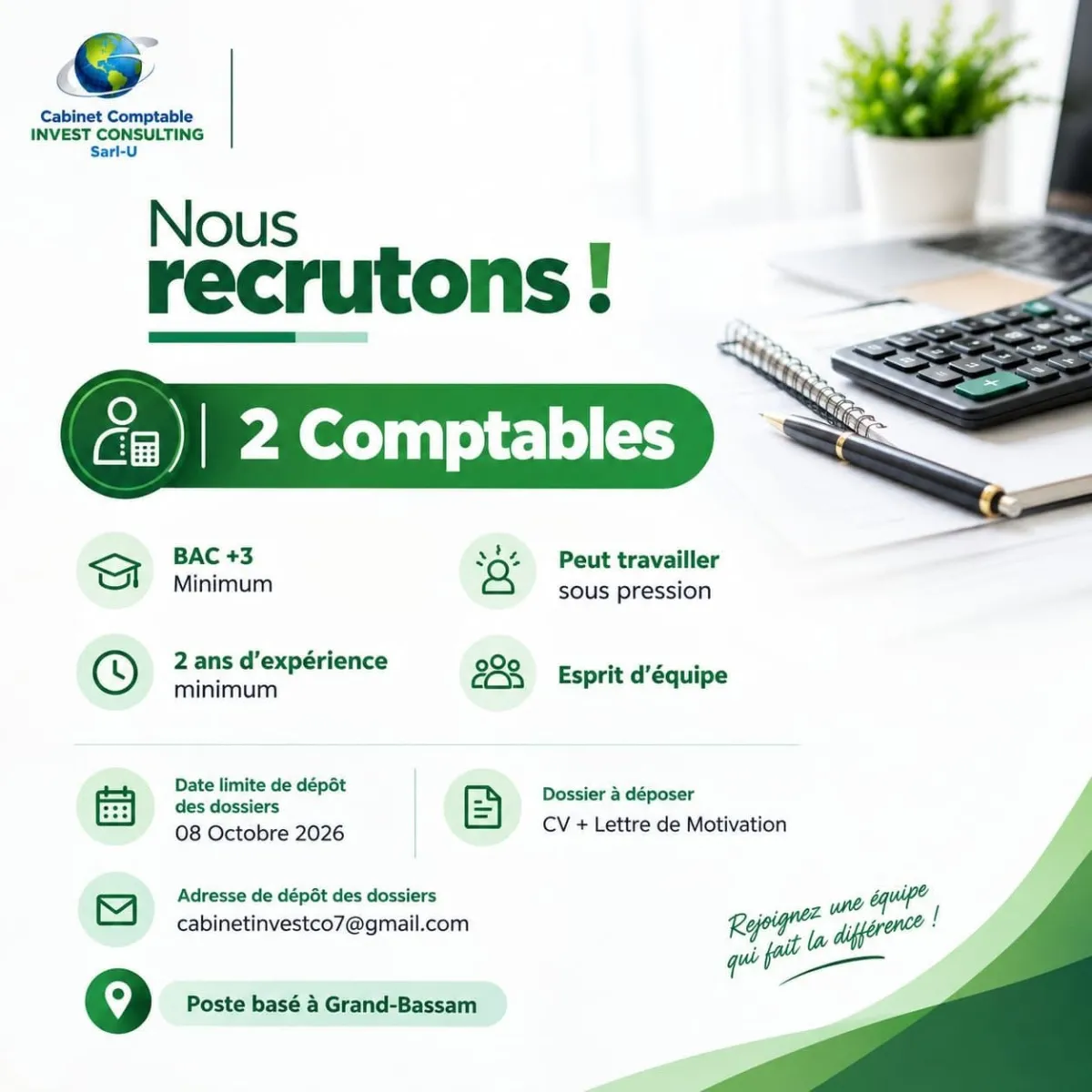 RECRUTEMENT DE DEUX COMPTABLES