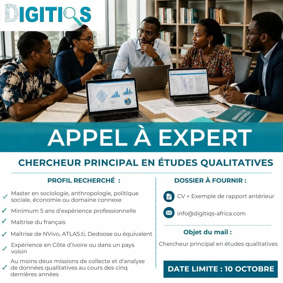 RECRUTEMENT CHERCHEUR PRINCIPAL EN ETUDES QUALITATIVES