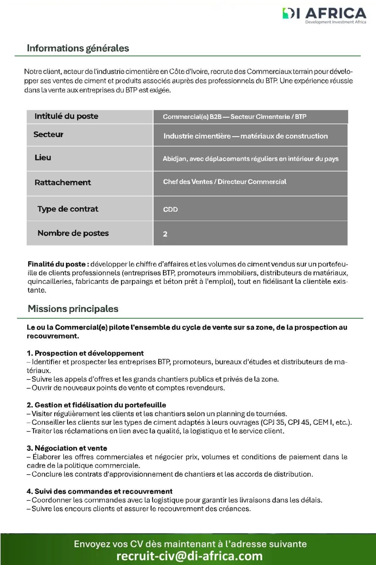 RECRUTEMENT DEUX COMMERCIALES B2B
