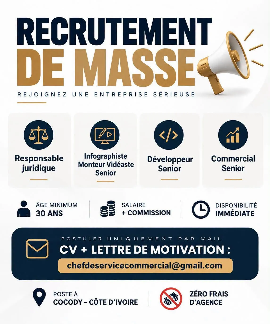 RECRUTEMENT DE PLUSIEURS POSTES