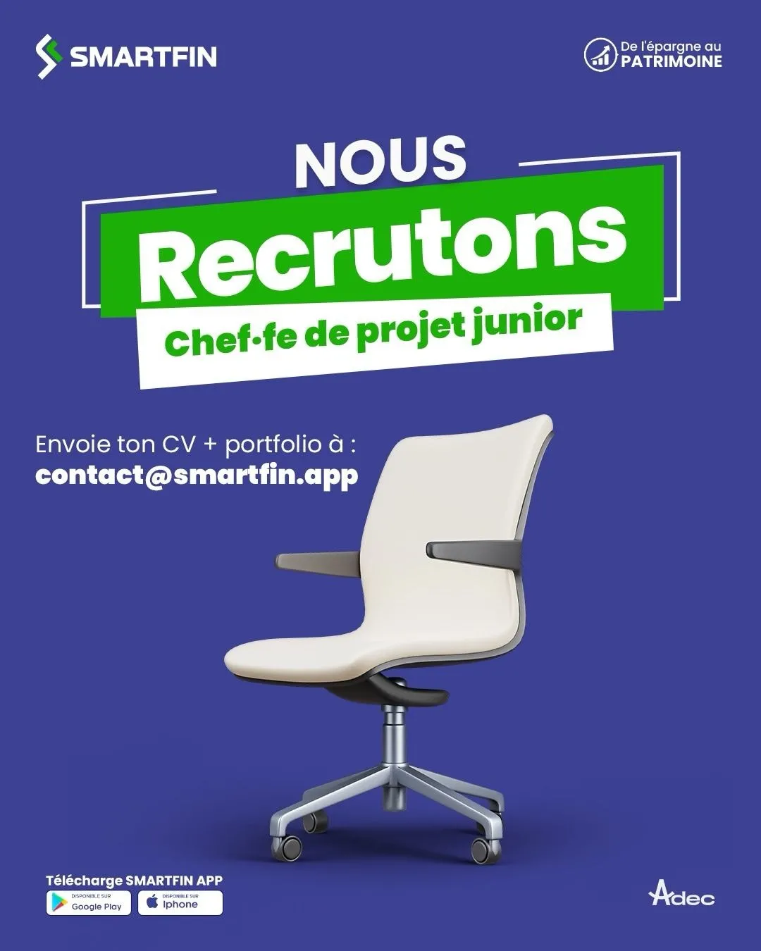 RECRUTEMENT STAGIAIRE CHEF DE PROJET JUNIOR