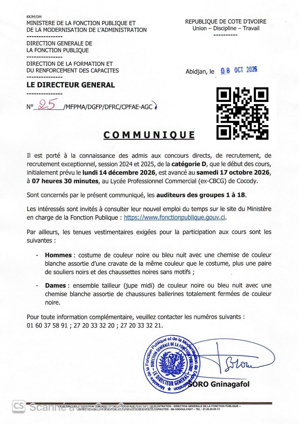 Offre d'emploi COMMUNIQUÉ: #CONCOURS #FONCTIONPUBLIQUE #ADMINISTRATION