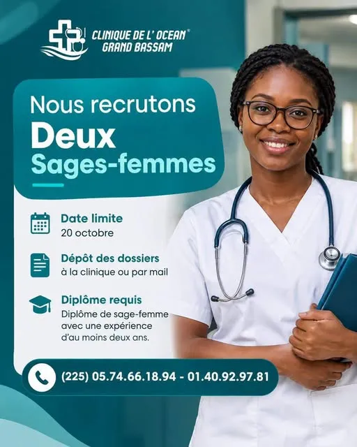 Offre d'emploi RECRUTEMENT DE DEUX SAGE-FEMMES