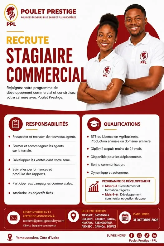 Offre d'emploi RECRUTEMENT STAGIAIRE COMMERCIAL (H/F)