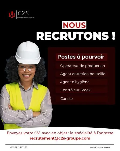 Offre d'emploi RECRUTEMENT DE PLUSIEURS POSTES