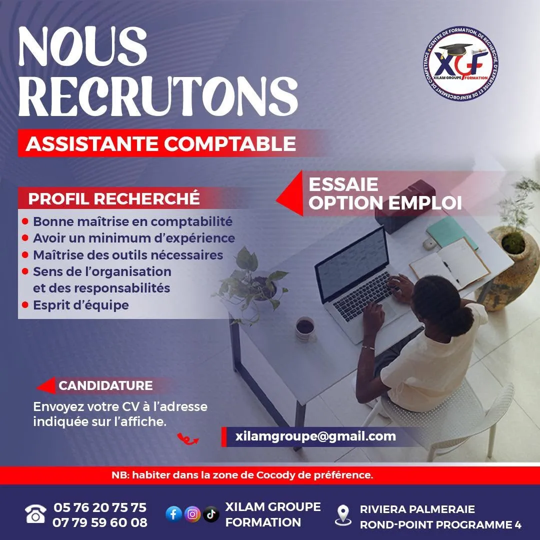 RECRUTEMENT ASSISTANTE COMPTABLE (F)