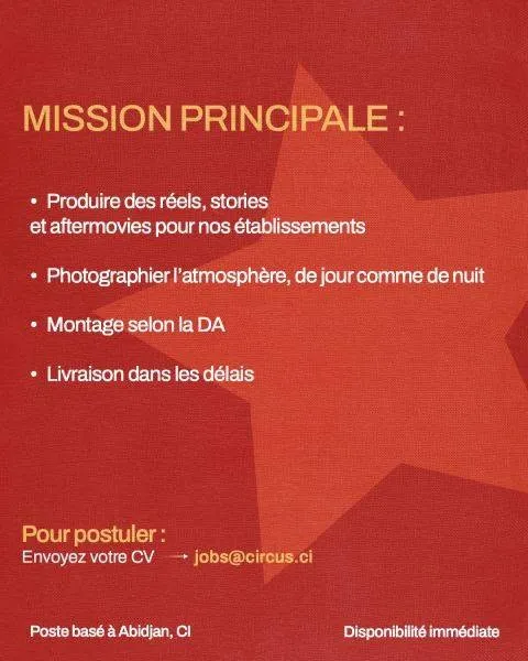RECRUTEMENT VIDEOASTE PHOTOGRAPHE (H/F)