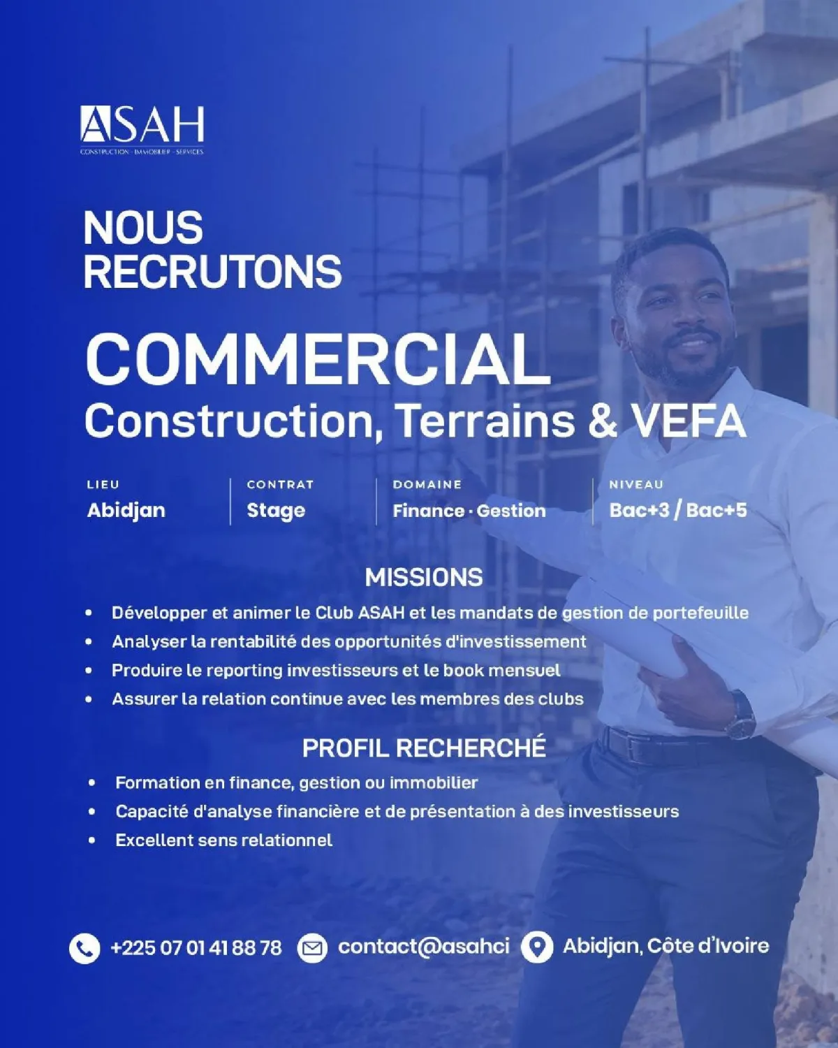RECRUTEMENT COMMERCIAL TERRAIN VEFA