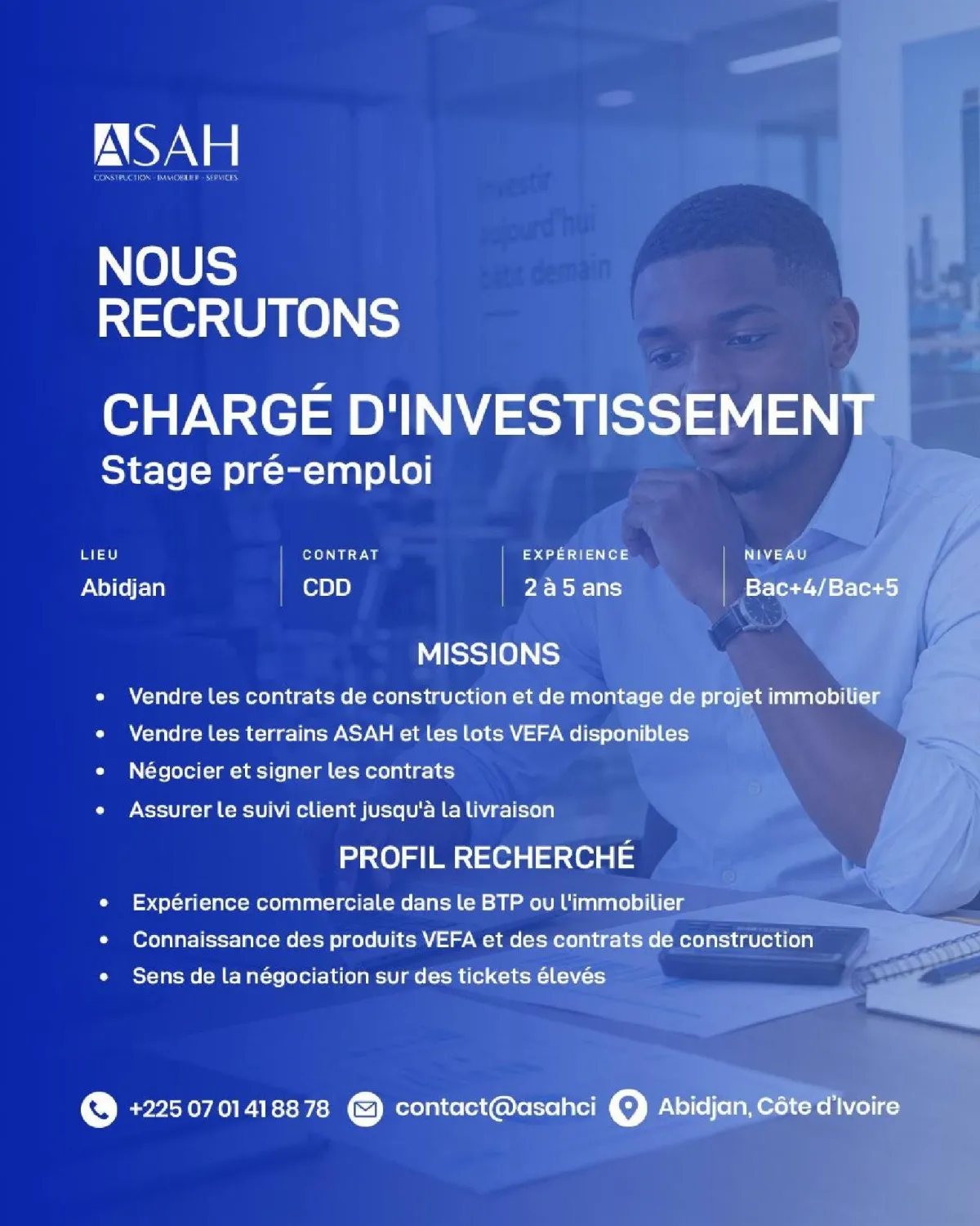 RECRUTEMENT STAGIAIRE CHARGE D'INVESTISSEMENT