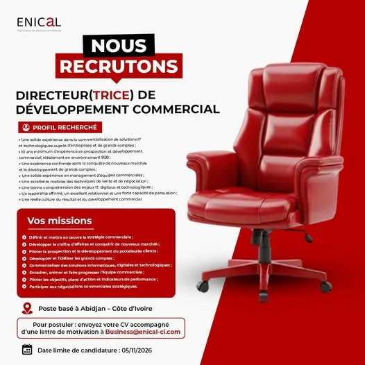DIRECTEUR(TRICE) DE DÉVELOPPEMENT COMMERCIAL