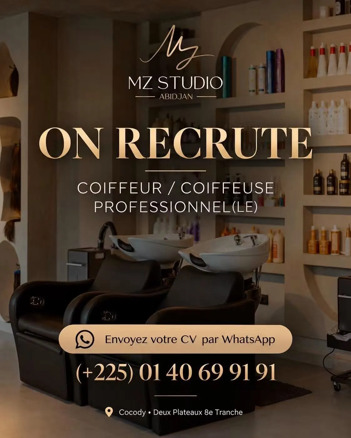 RECRUTEMENT D'UNE COIFFEUSE EXPERIMENTE -  - COTE D'IVOIRE